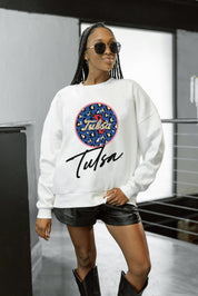 TULSA GOLDEN HURRICANE WILD BREAKTHROUGH PREMIUM FLEECE CREWNECK PULLOVER