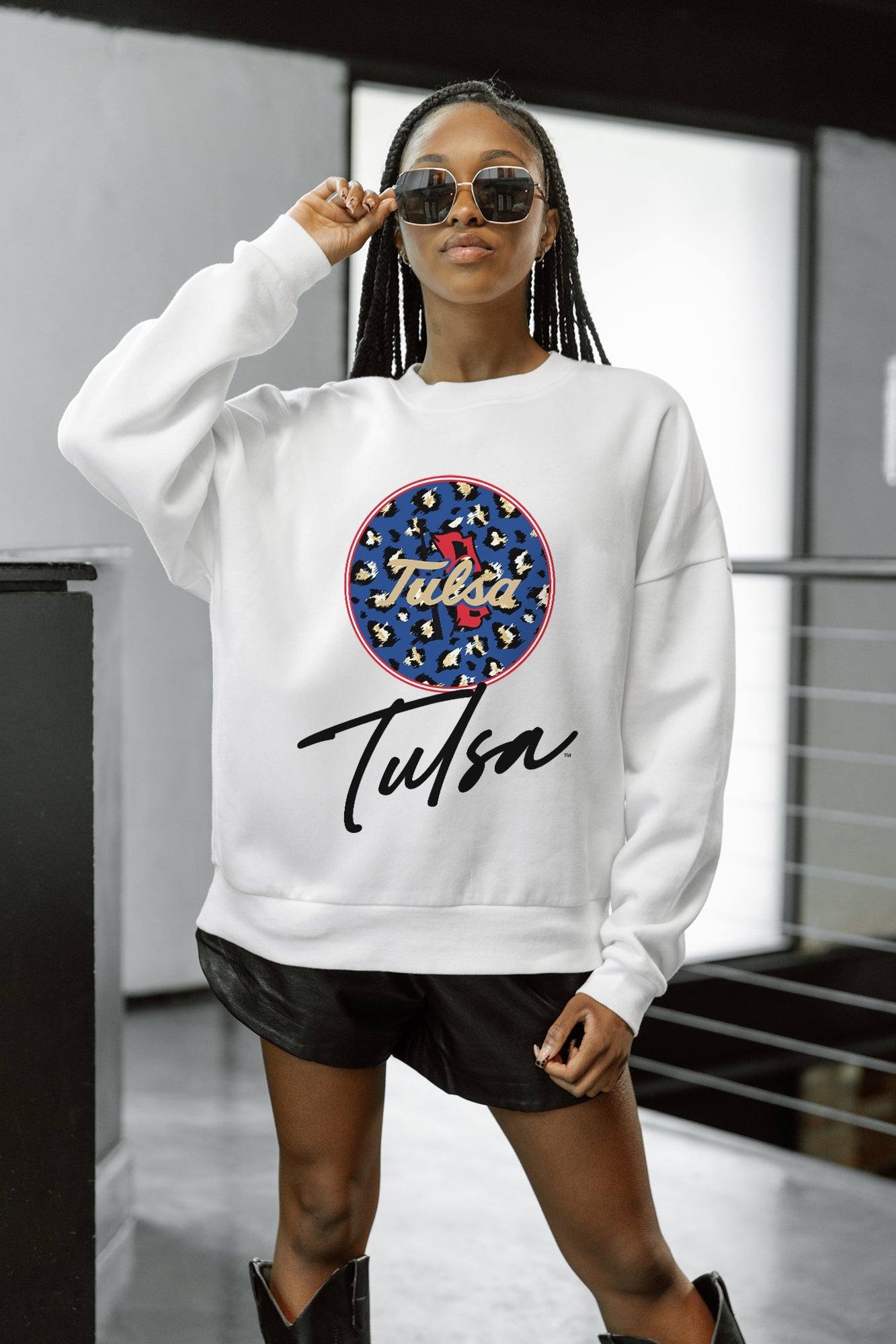 TULSA GOLDEN HURRICANE WILD BREAKTHROUGH PREMIUM FLEECE CREWNECK PULLOVER
