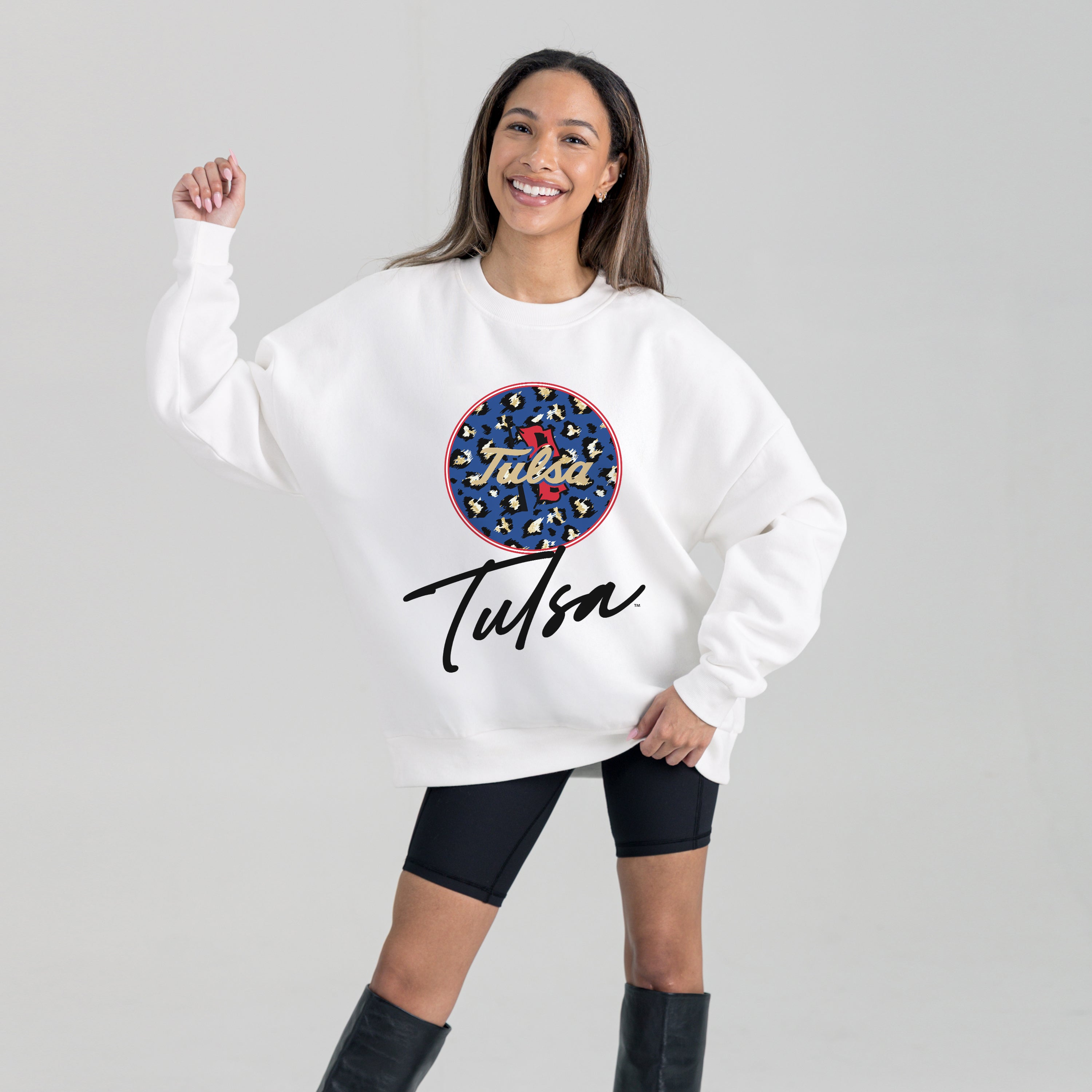 TULSA GOLDEN HURRICANE WILD BREAKTHROUGH PREMIUM FLEECE CREWNECK PULLOVER