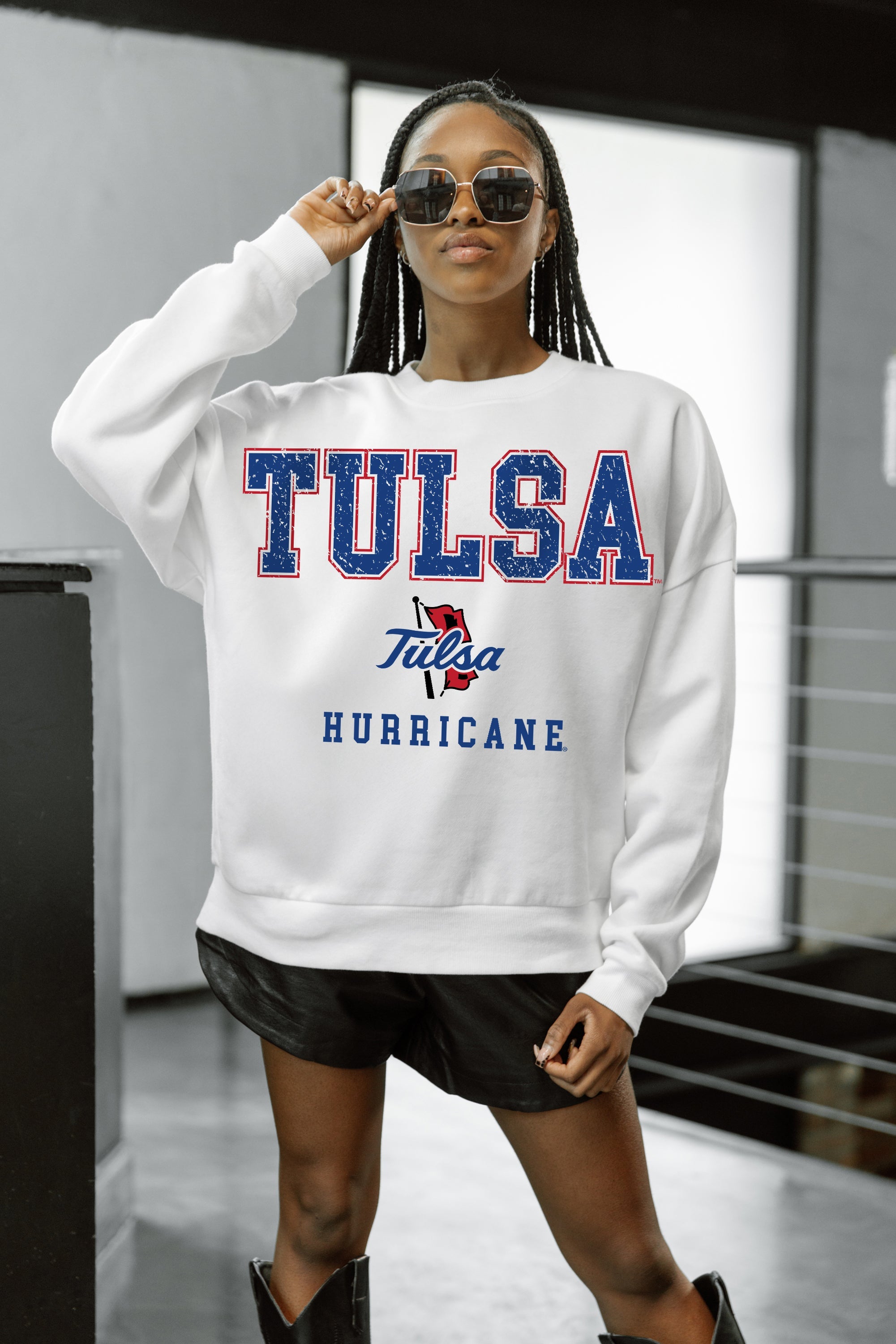 TULSA GOLDEN HURRICANE FREESTYLE PREMIUM FLEECE CREWNECK PULLOVER