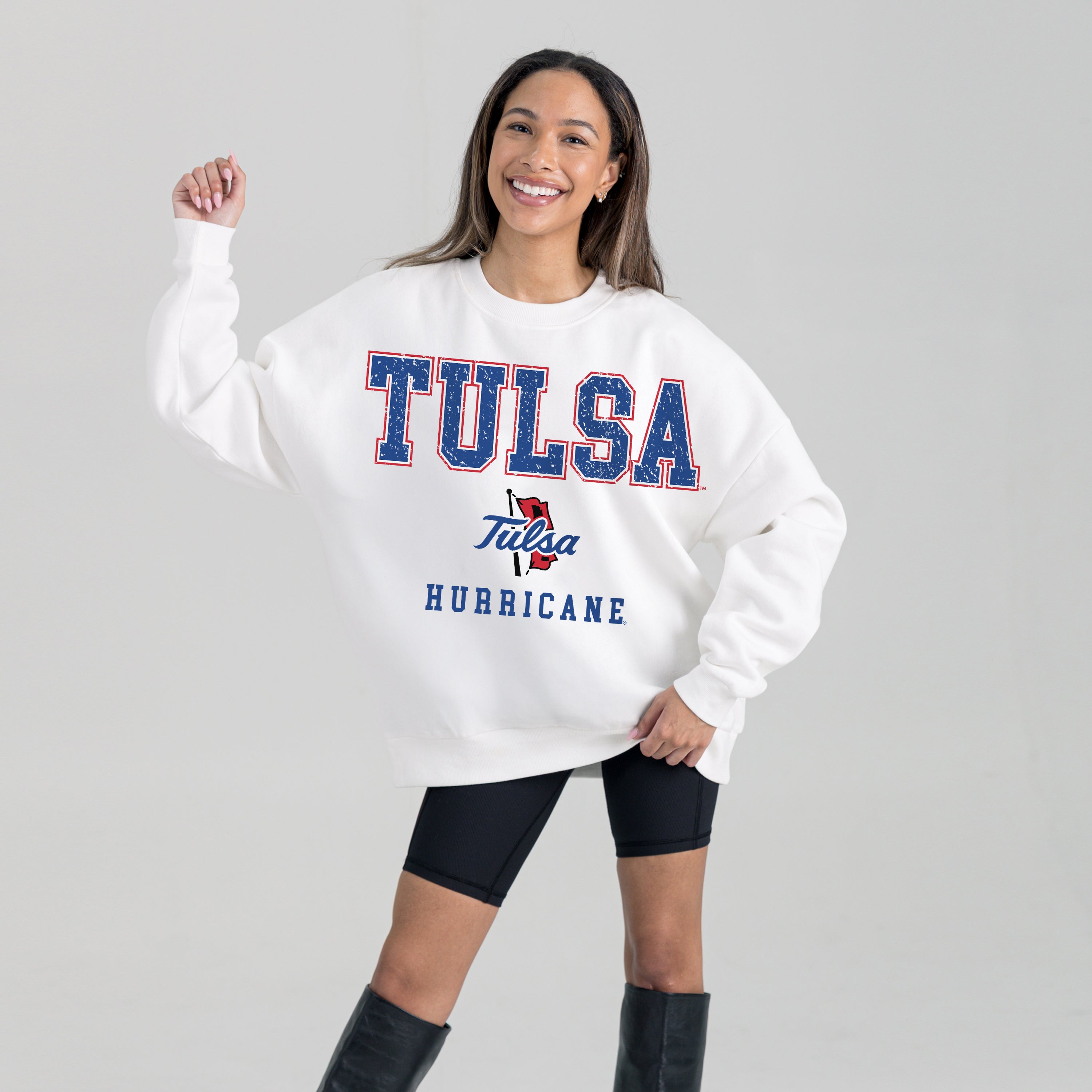 TULSA GOLDEN HURRICANE FREESTYLE PREMIUM FLEECE CREWNECK PULLOVER
