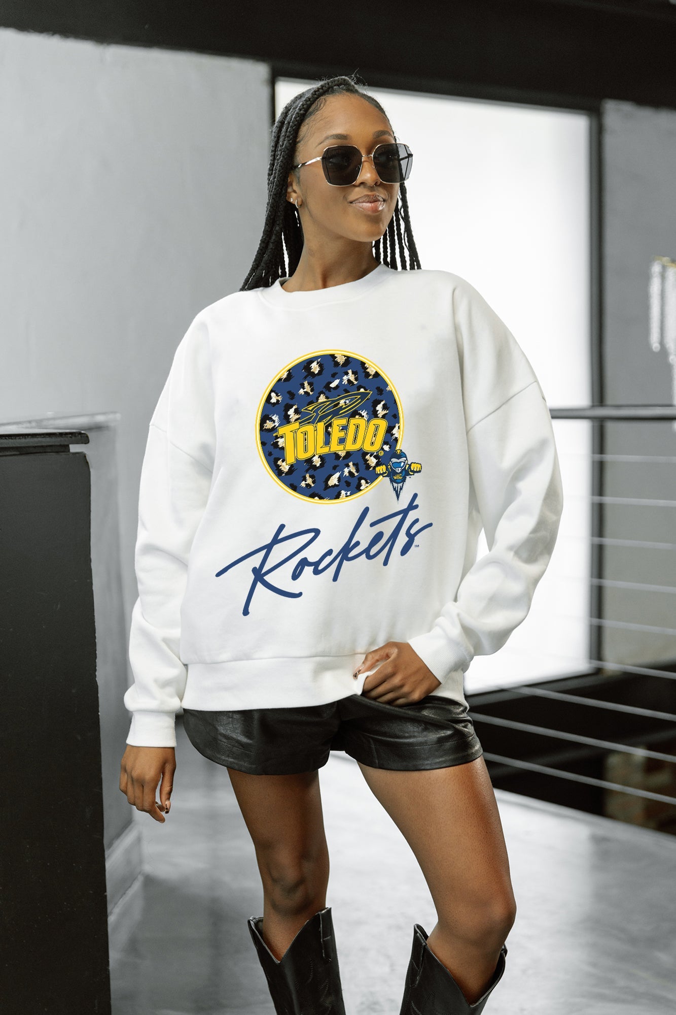TOLEDO ROCKETS WILD BREAKTHROUGH PREMIUM FLEECE CREWNECK PULLOVER