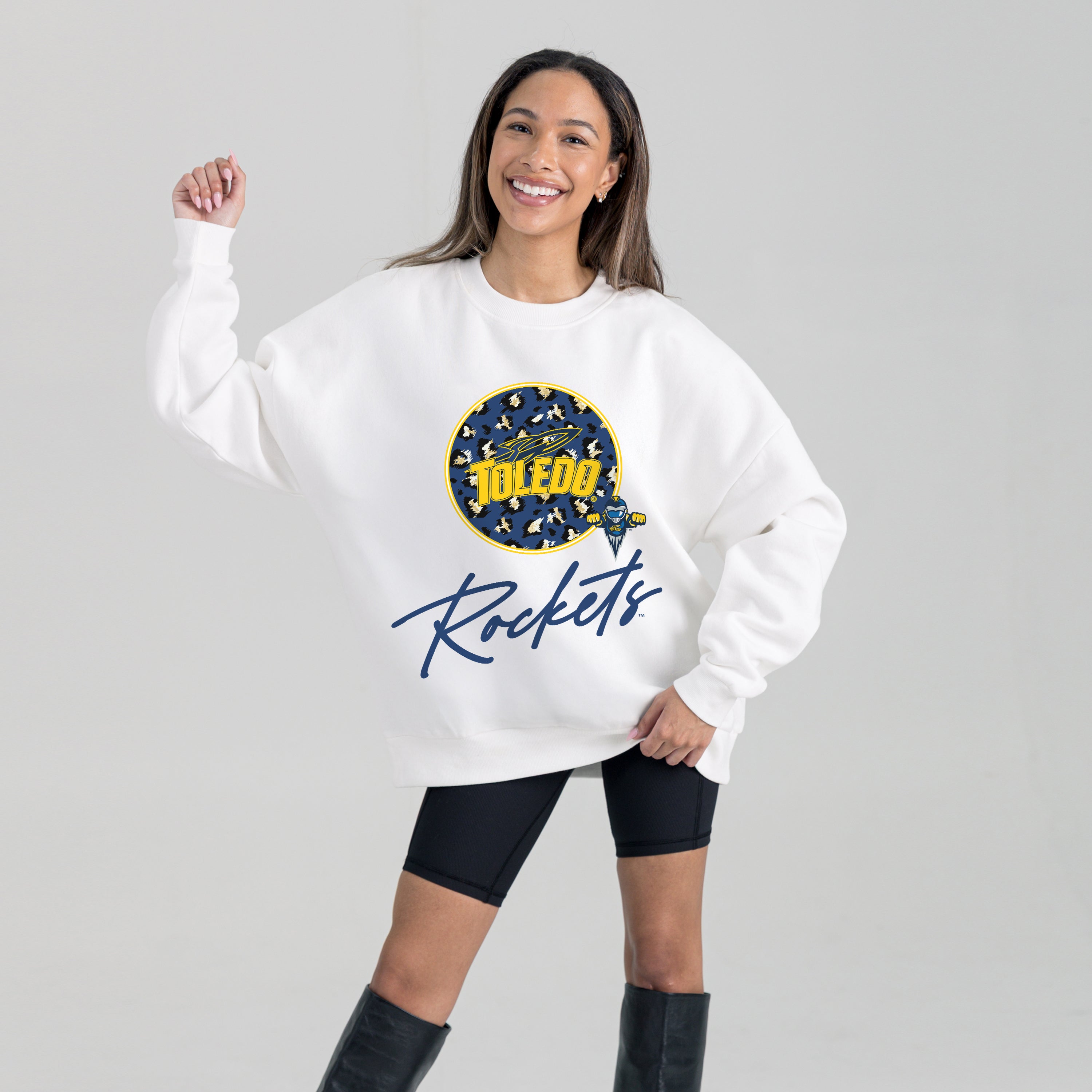 TOLEDO ROCKETS WILD BREAKTHROUGH PREMIUM FLEECE CREWNECK PULLOVER
