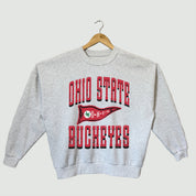 OHIO STATE BUCKEYES PENNANT PRIDE PREMIUM FLEECE DROP SHOULDER CREWNECK PULLOVER
