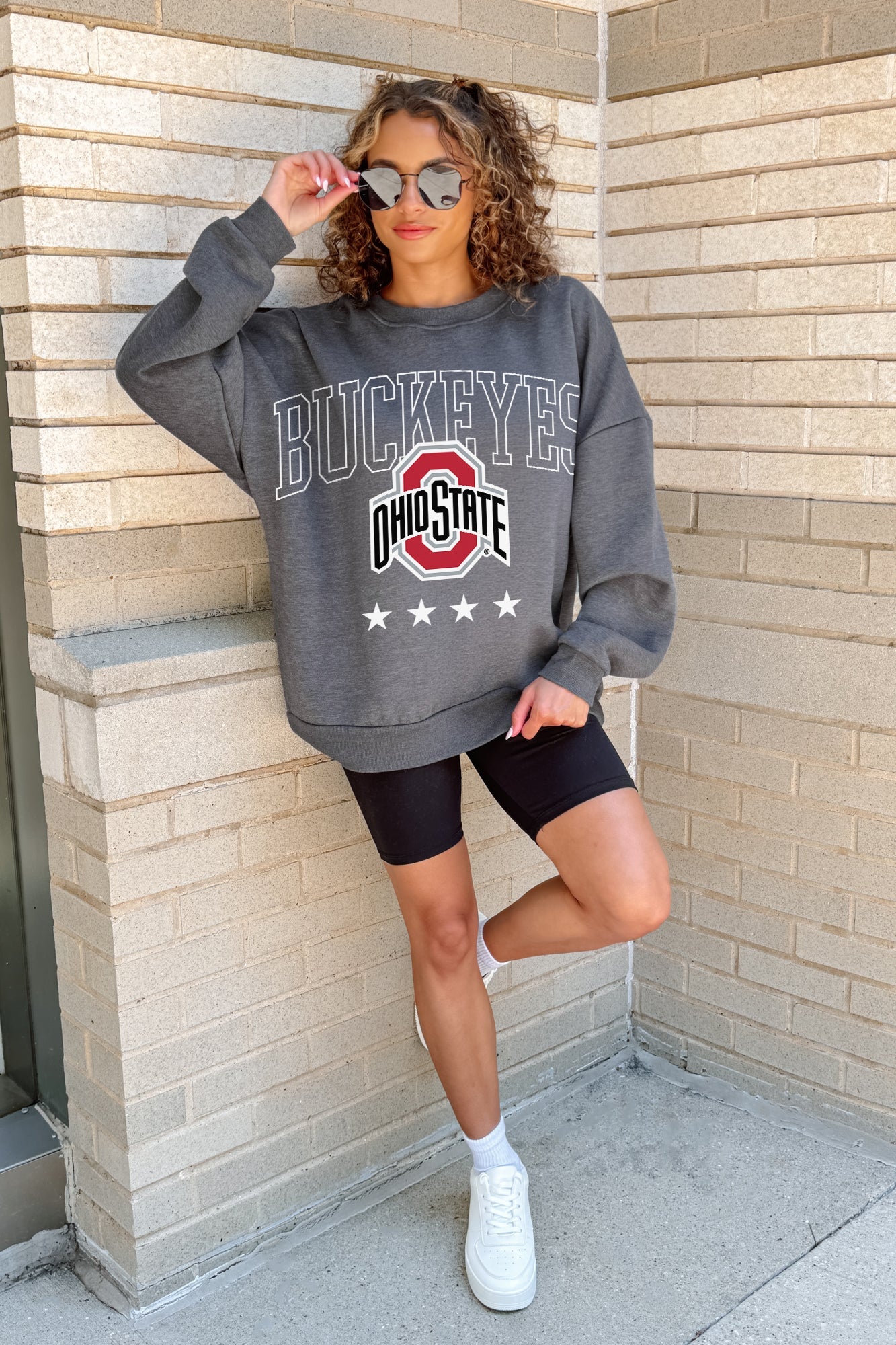 OHIO STATE BUCKEYES RISING STAR PREMIUM FLEECE CREWNECK PULLOVER