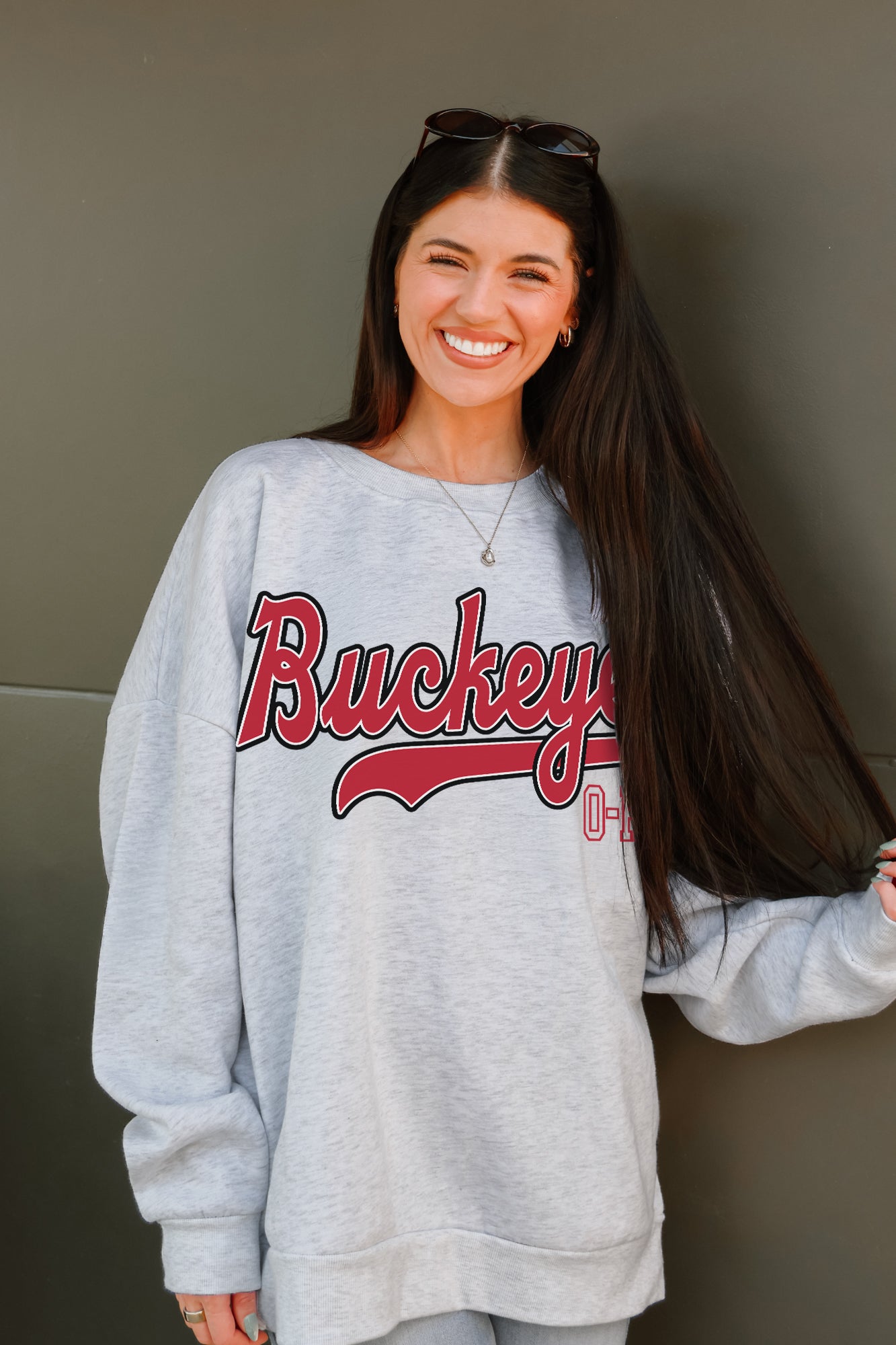 OHIO STATE BUCKEYES CLASSIC WIN PREMIUM FLEECE CREWNECK PULLOVER