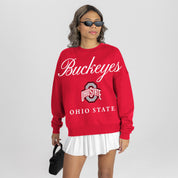 OHIO STATE BUCKEYES LEGACY CLUB PREMIUM FLEECE DROP SHOULDER CREWNECK PULLOVER