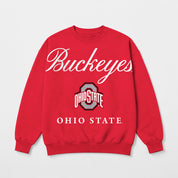 OHIO STATE BUCKEYES LEGACY CLUB PREMIUM FLEECE DROP SHOULDER CREWNECK PULLOVER