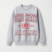 OHIO STATE BUCKEYES DEGREE UNLOCKED PREMIUM DROP SHOULDER FLEECE CREWNECK PULLOVER
