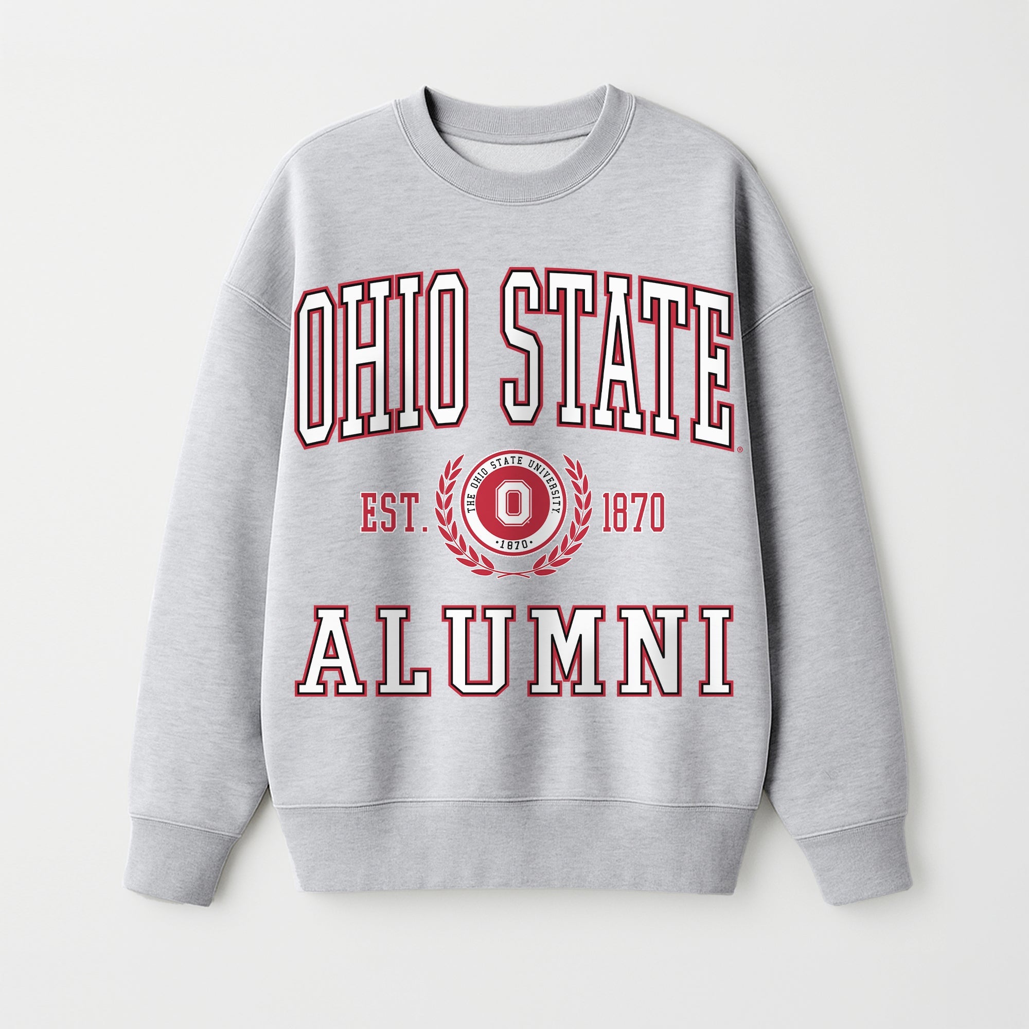 OHIO STATE BUCKEYES DEGREE UNLOCKED PREMIUM DROP SHOULDER FLEECE CREWNECK PULLOVER