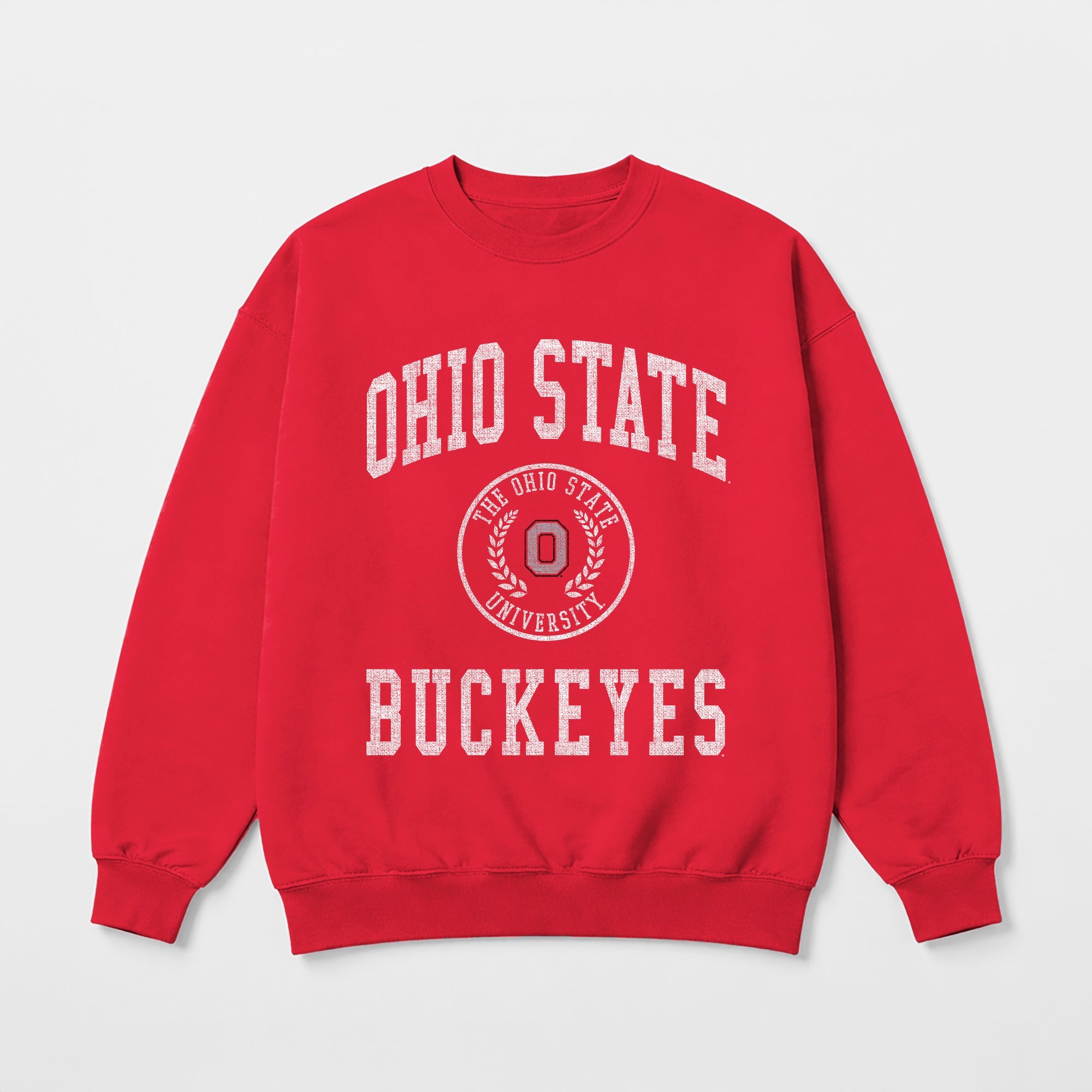 OHIO STATE BUCKEYES PRIME PLAY PREMIUM FLEECE DROP SHOULDER CREWNECK PULLOVER