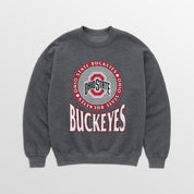 OHIO STATE BUCKEYES SATURDAY SEAL PREMIUM FLEECE DROP SHOULDER CREWNECK PULLOVER