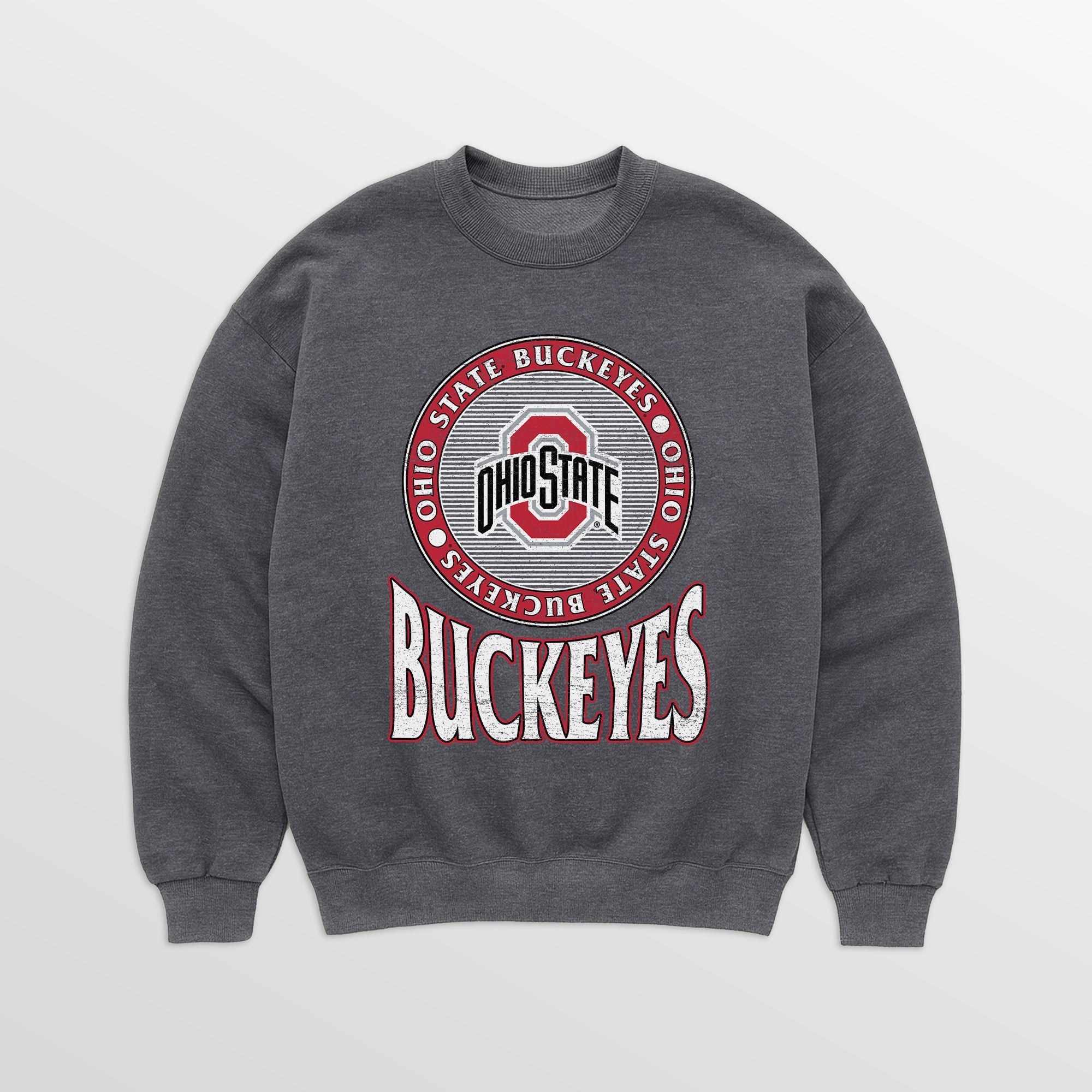 OHIO STATE BUCKEYES SATURDAY SEAL PREMIUM FLEECE DROP SHOULDER CREWNECK PULLOVER