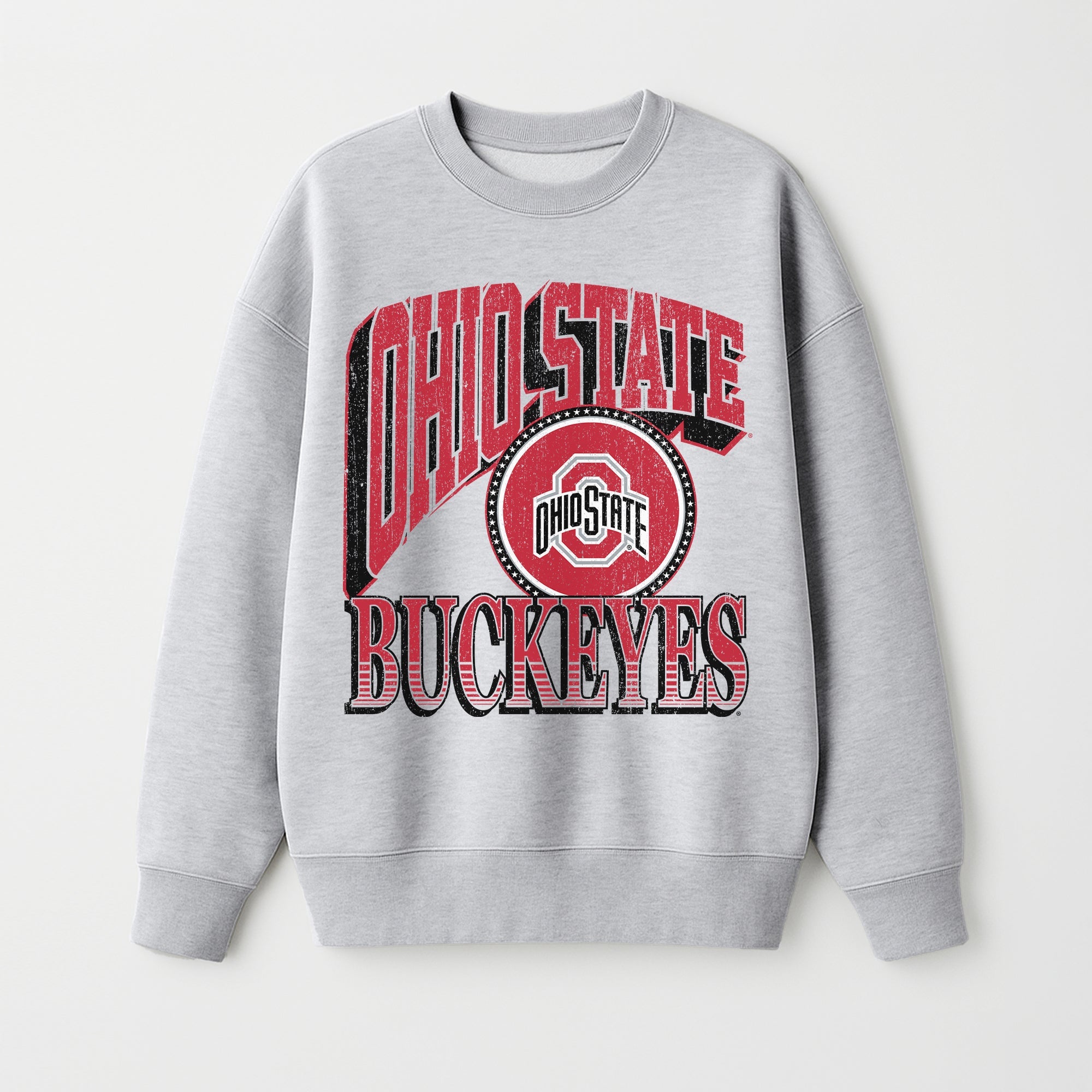 OHIO STATE BUCKEYES GAME ON PREMIUM FLEECE DROP SHOULDER CREWNECK PULLOVER