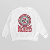 OHIO STATE BUCKEYES ENDZONE PREMIUM FLEECE DROP SHOULDER CREWNECK PULLOVER