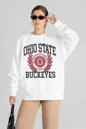 OHIO STATE BUCKEYES GOLD STANDARD PREMIUM FLEECE DROP SHOULDER CREWNECK PULLOVER