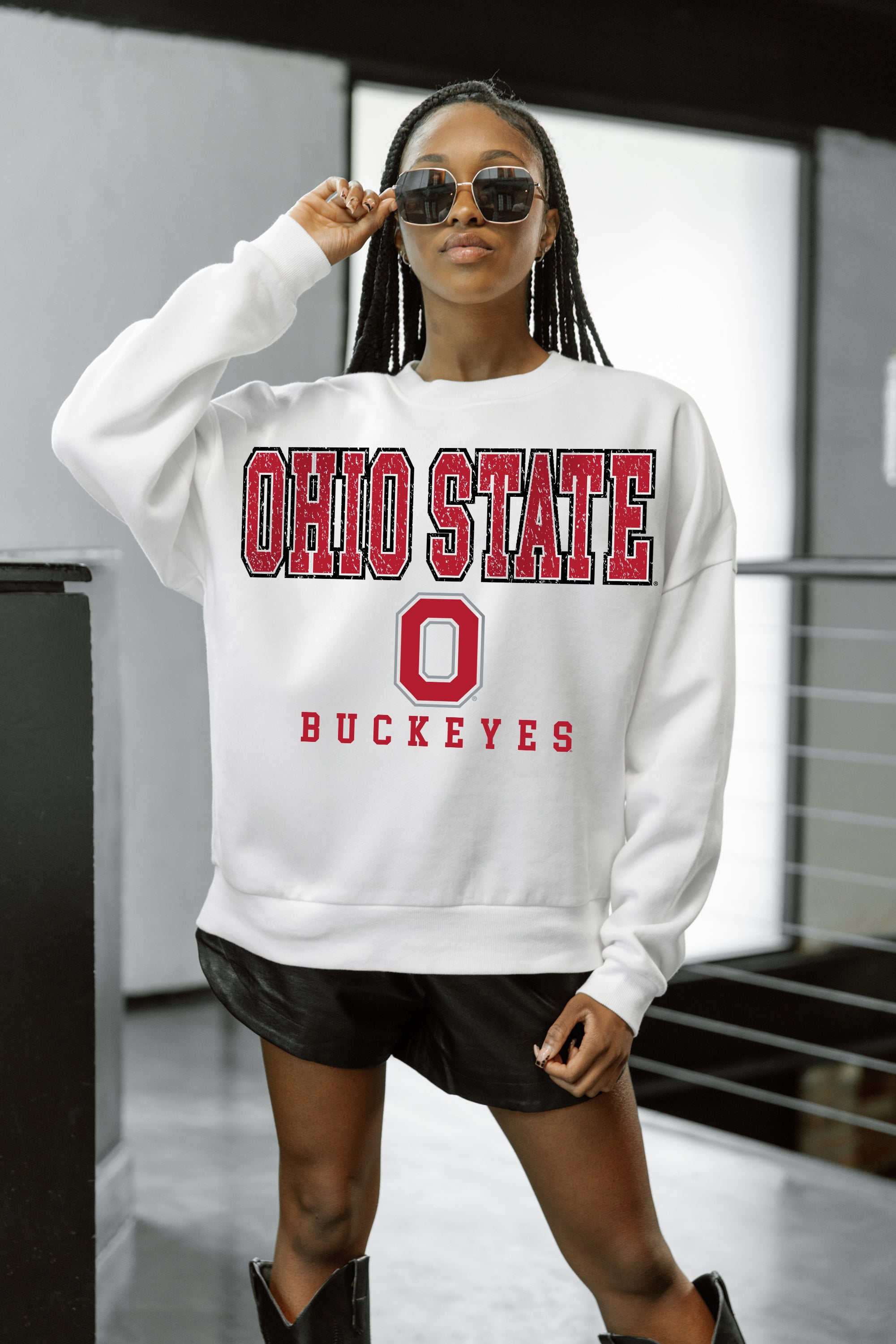 OHIO STATE BUCKEYES Freestyle Fleece Drop-Shoulder Pullover