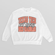 TEXAS TECH RED RAIDERS FADED FORMATION PREMIUM FLEECE DROP SHOULDER CREWNECK PULLOVER