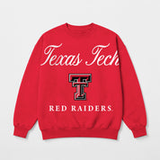 TEXAS TECH RED RAIDERS LEGACY CLUB PREMIUM FLEECE DROP SHOULDER CREWNECK PULLOVER