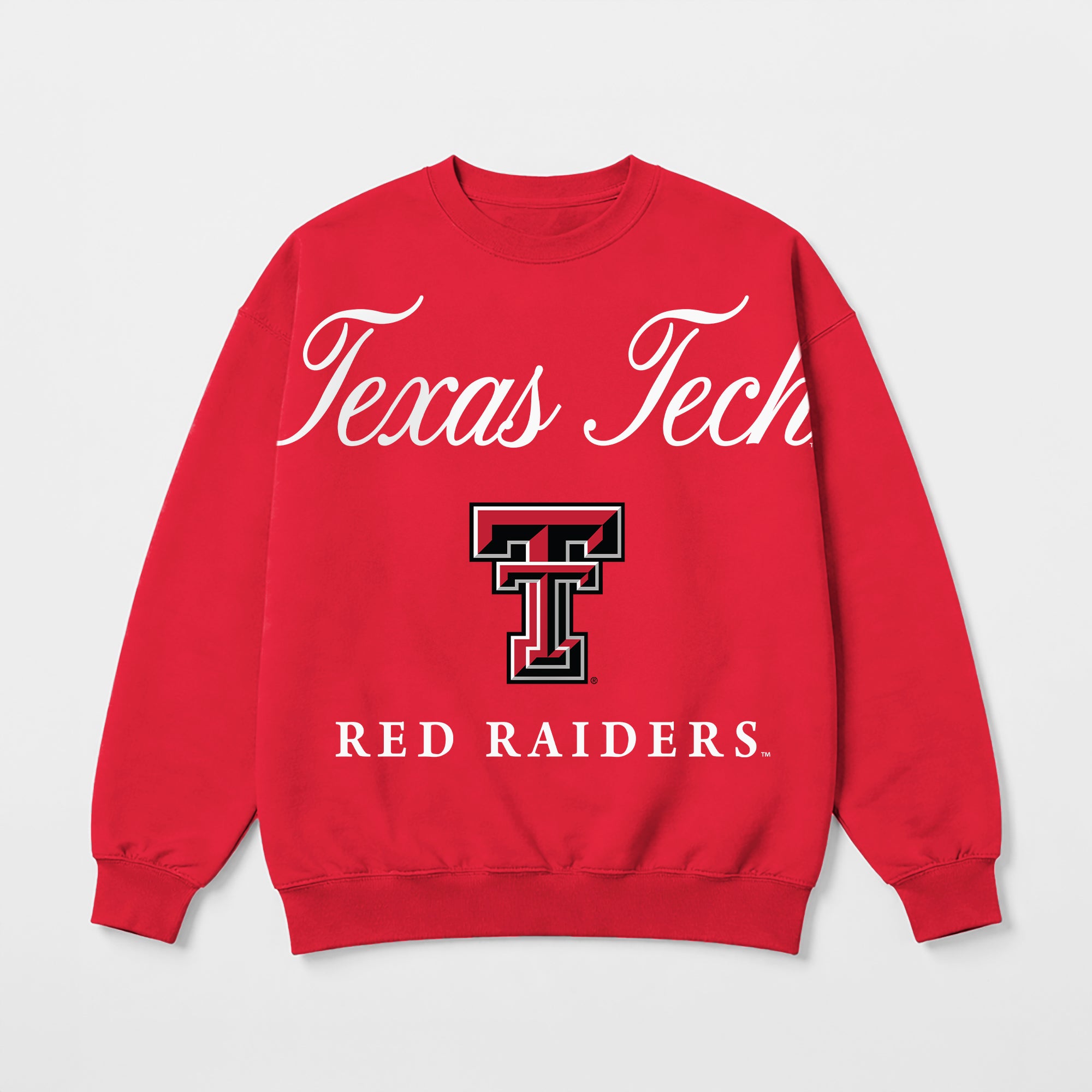 TEXAS TECH RED RAIDERS LEGACY CLUB PREMIUM FLEECE DROP SHOULDER CREWNECK PULLOVER