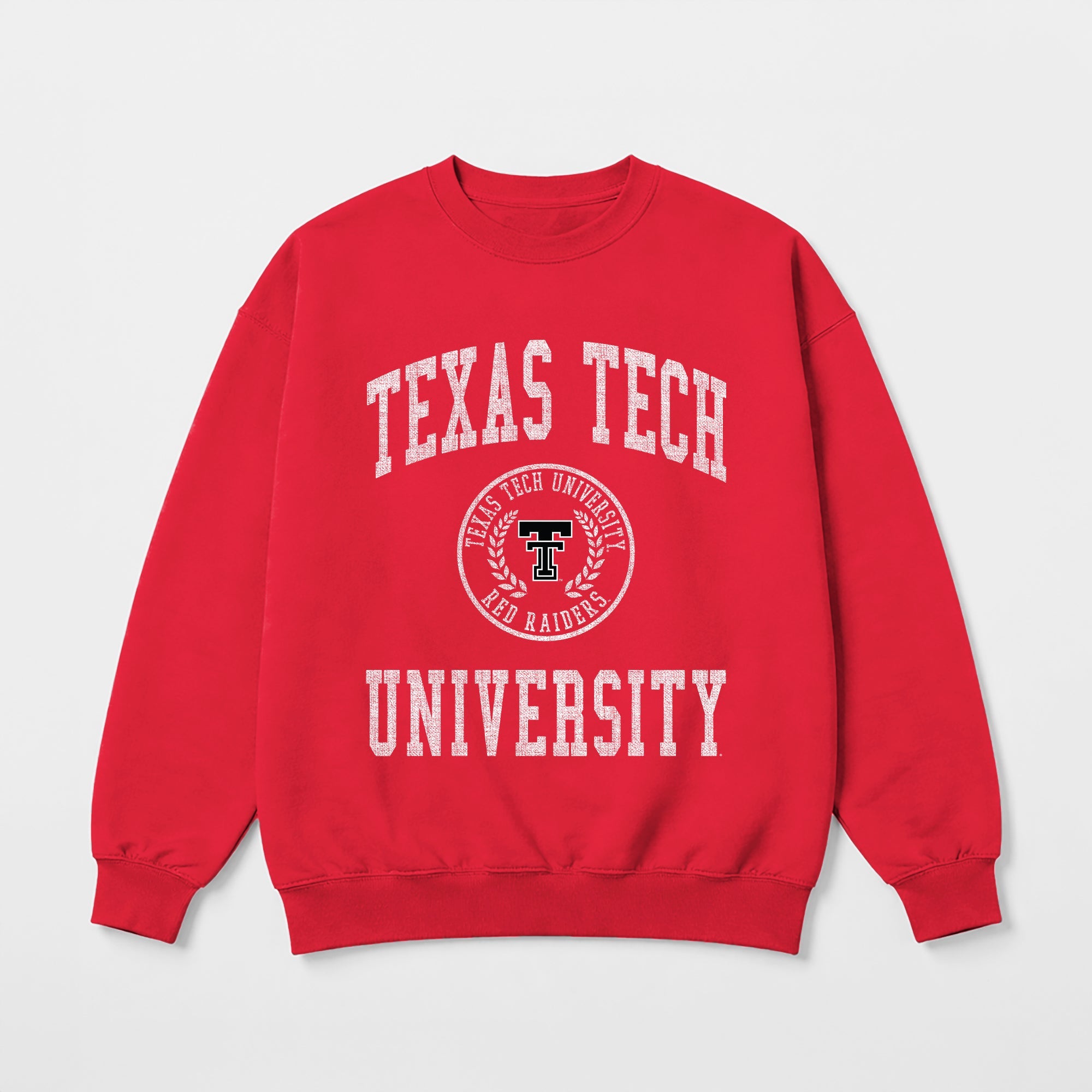 TEXAS TECH RED RAIDERS PRIME PLAY PREMIUM FLEECE DROP SHOULDER CREWNECK PULLOVER