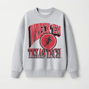 TEXAS TECH RED RAIDERS GAME ON PREMIUM FLEECE DROP SHOULDER CREWNECK PULLOVER