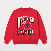 TEXAS TECH RED RAIDERS MAIN CHARACTER PREMIUM FLEECE DROP SHOULDER CREWNECK PULLOVER