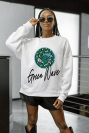 TULANE GREEN WAVE WILD BREAKTHROUGH PREMIUM FLEECE CREWNECK PULLOVER