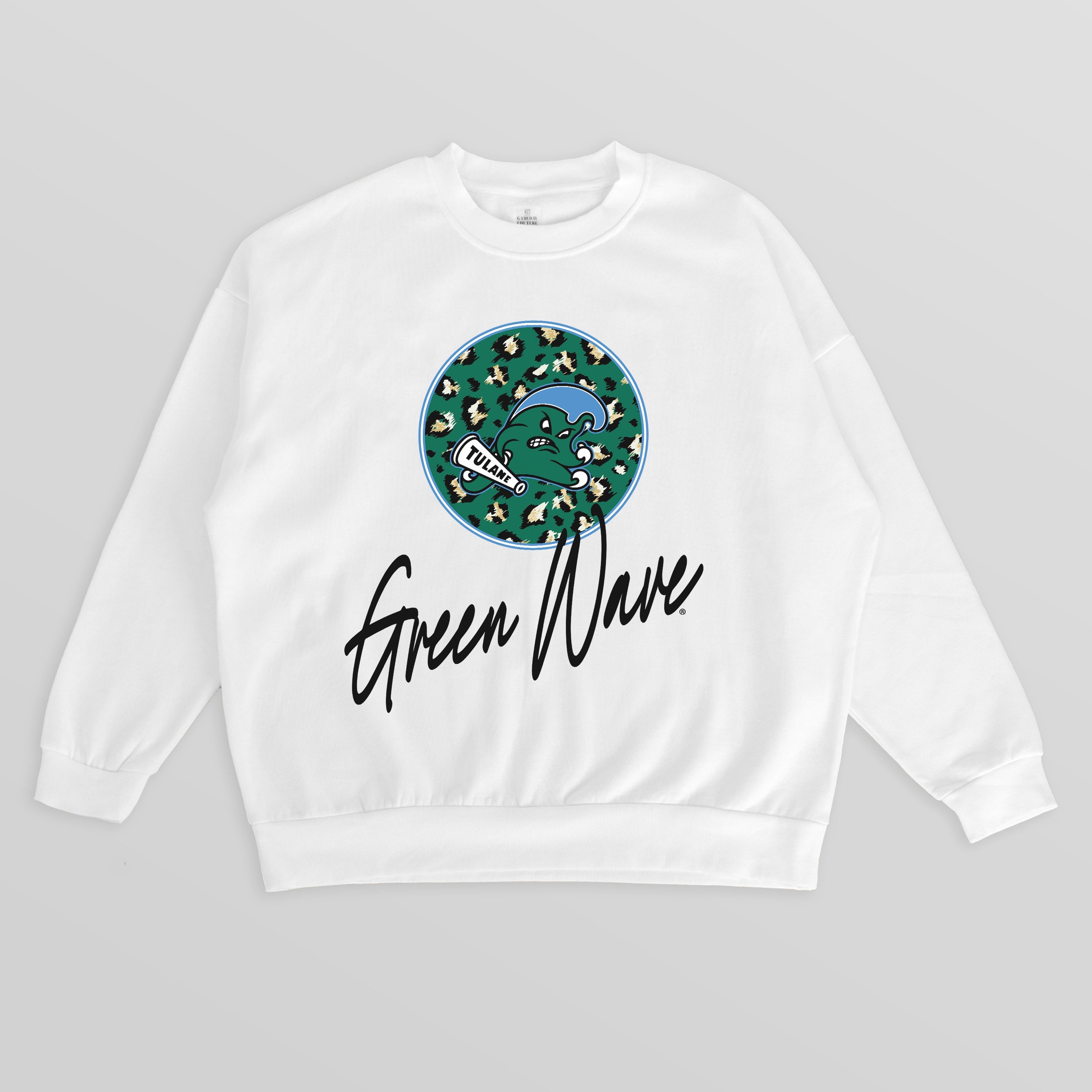 TULANE GREEN WAVE WILD BREAKTHROUGH PREMIUM FLEECE CREWNECK PULLOVER