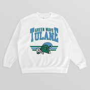 TULANE GREEN WAVE SWIFT STRIKE PREMIUM FLEECE DROP SHOULDER CREWNECK PULLOVER