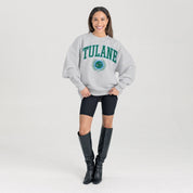 TULANE GREEN WAVE TRADITION REFINED PREMIUM FLEECE CREWNECK PULLOVER