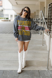 TUSKEGEE GOLDEN TIGERS WILD TAILGATE PREMIUM FLEECE DROP SHOULDER CREWNECK PULLOVER