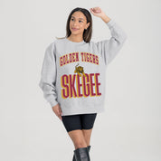 TUSKEGEE GOLDEN TIGERS FIERCE FOCUS PREMIUM FLEECE DROP SHOULDER CREWNECK PULLOVER