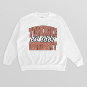 TUSKEGEE GOLDEN TIGERS FADED FORMATION PREMIUM FLEECE DROP SHOULDER CREWNECK PULLOVER