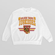 TUSKEGEE GOLDEN TIGERS SWIFT STRIKE PREMIUM FLEECE DROP SHOULDER CREWNECK PULLOVER