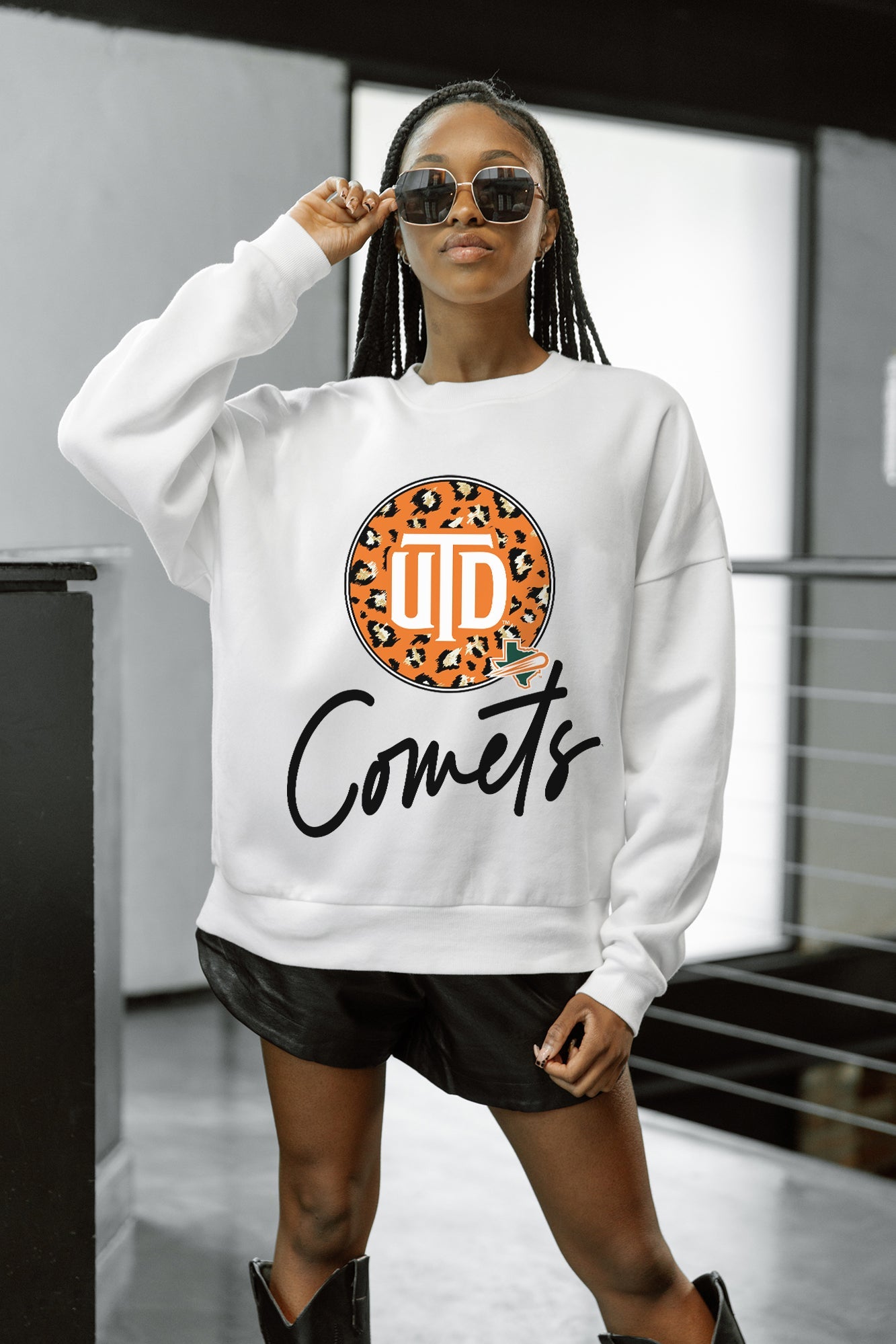 TEXAS AT DALLAS COMETS WILD BREAKTHROUGH PREMIUM FLEECE CREWNECK PULLOVER