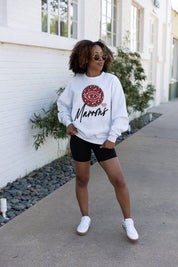 Ash Grey U Chicago Maroons Going Wild Oversized Pullover - Styled with Bike Shorts On-Model | Gameday Couture - SOHO