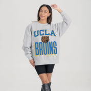 UCLA BRUINS FIERCE FOCUS PREMIUM FLEECE DROP SHOULDER CREWNECK PULLOVER