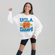 UCLA BRUINS 2026 WOMEN'S NATIONAL BASKETBALL CHAMPIONS PREMIUM DROP SHOULDER FLEECE CREWNECK PULLOVER
