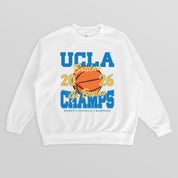 UCLA BRUINS 2026 WOMEN'S NATIONAL BASKETBALL CHAMPIONS PREMIUM DROP SHOULDER FLEECE CREWNECK PULLOVER