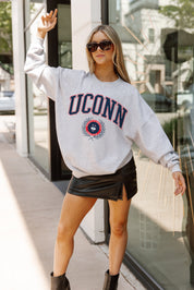UCONN HUSKIES TRADITION REFINED PREMIUM FLEECE CREWNECK PULLOVER