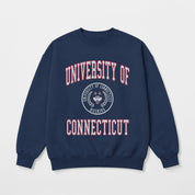 UCONN HUSKIES PRIME PLAY PREMIUM FLEECE DROP SHOULDER CREWNECK PULLOVER