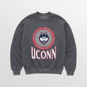 UCONN HUSKIES SATURDAY SEAL PREMIUM FLEECE DROP SHOULDER CREWNECK PULLOVER