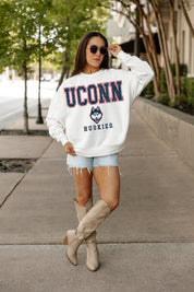 UCONN HUSKIES FREESTYLE PREMIUM FLEECE CREWNECK PULLOVER