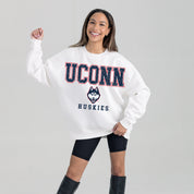 UCONN HUSKIES FREESTYLE PREMIUM FLEECE CREWNECK PULLOVER