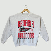 GEORGIA BULLDOGS PENNANT PRIDE PREMIUM FLEECE DROP SHOULDER CREWNECK PULLOVER