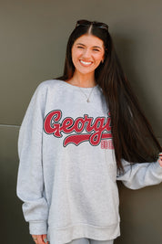 GEORGIA BULLDOGS CLASSIC WIN PREMIUM FLEECE CREWNECK PULLOVER