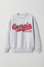 GEORGIA BULLDOGS CLASSIC WIN PREMIUM FLEECE CREWNECK PULLOVER