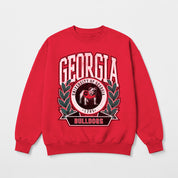 GEORGIA BULLDOGS CLASSIC ARCHIVES PREMIUM DROP SHOULDER FLEECE CREWNECK PULLOVER