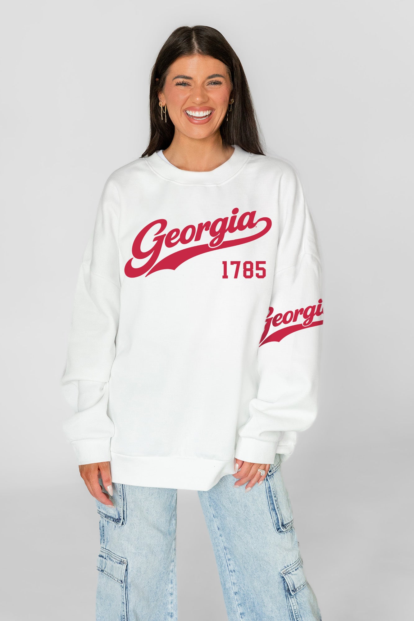 GEORGIA BULLDOGS DAY ONE PREMIUM FLEECE UNISEX CREWNECK PULLOVER